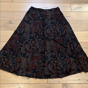 Soft Surroundings Dark Floral A-Line Skirt